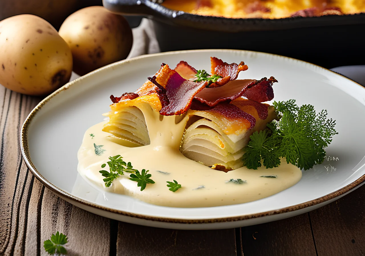 Potato Gratin with Bacon and Savoy Cabbage