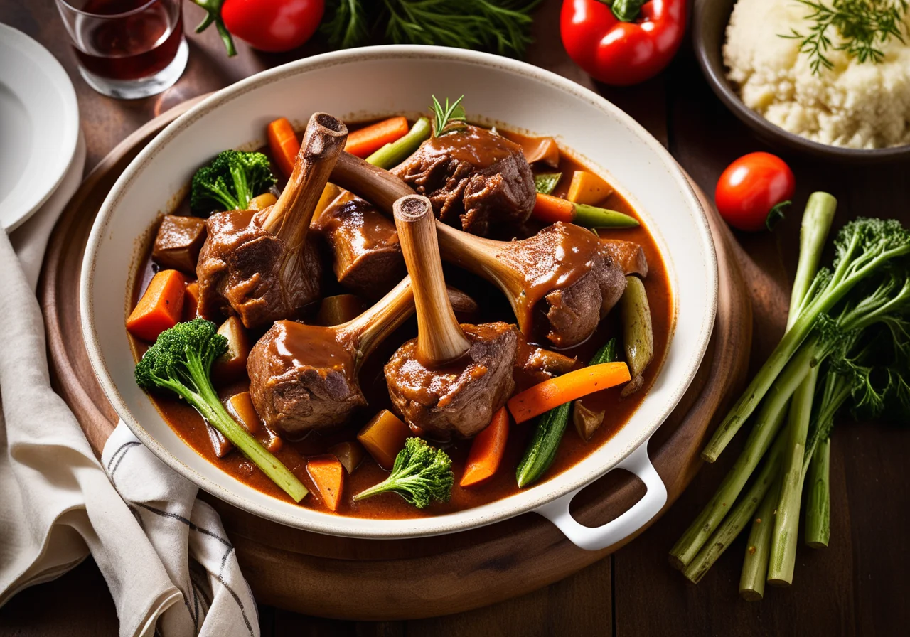 Lamb Shanks Stewed with Vegetables
