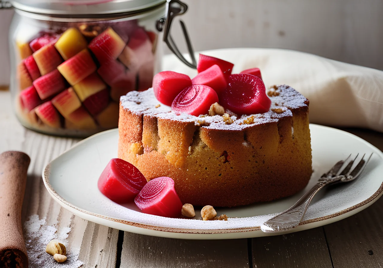 Rhubarb Cake in a Jar