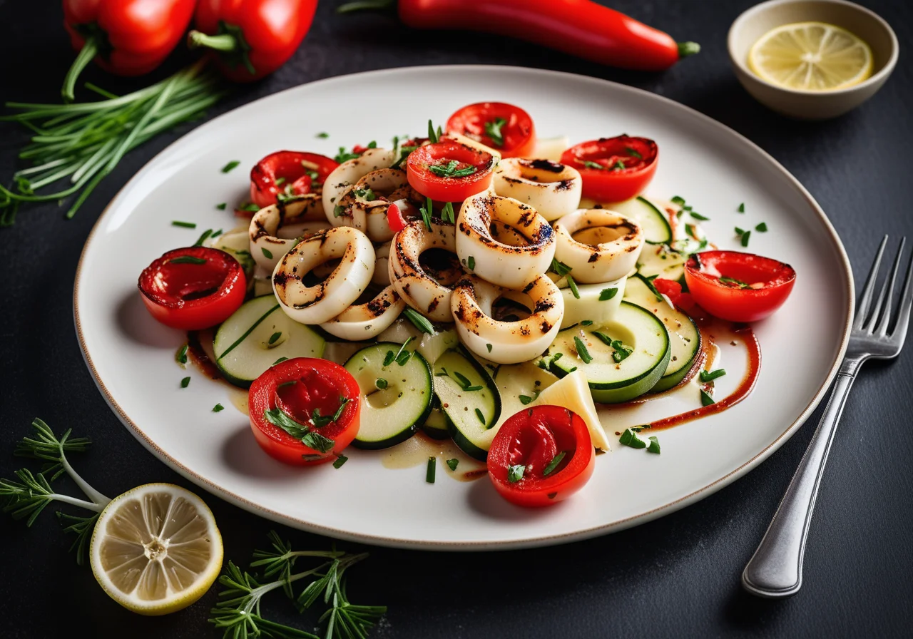 Squid with Mediterranean Vegetables