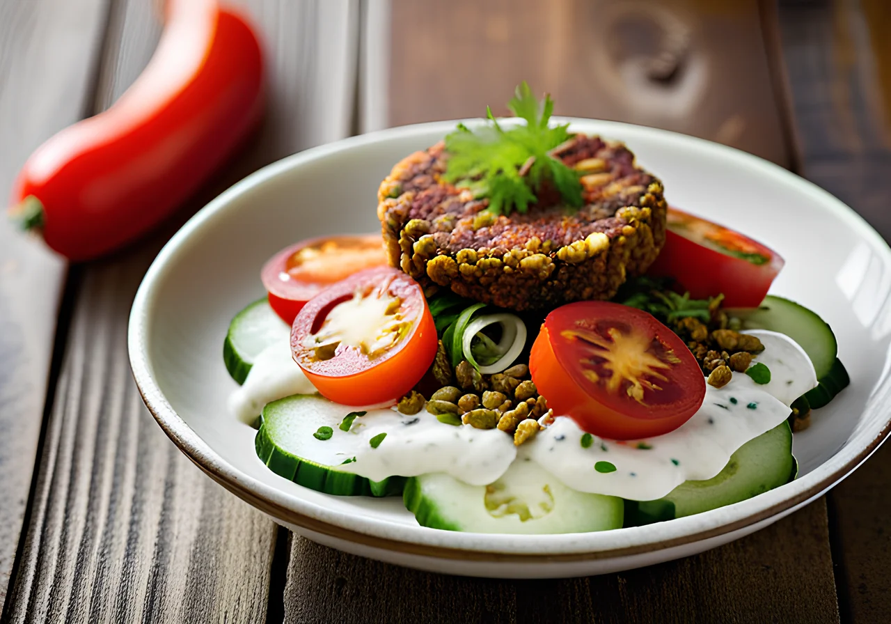 Lentil Patties with Yogurt Dip