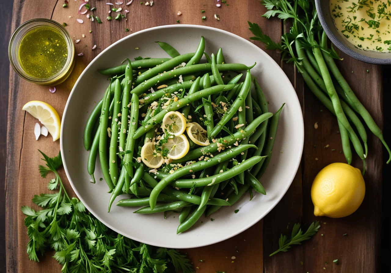Green Beans with Garlic and Lemon Dressing