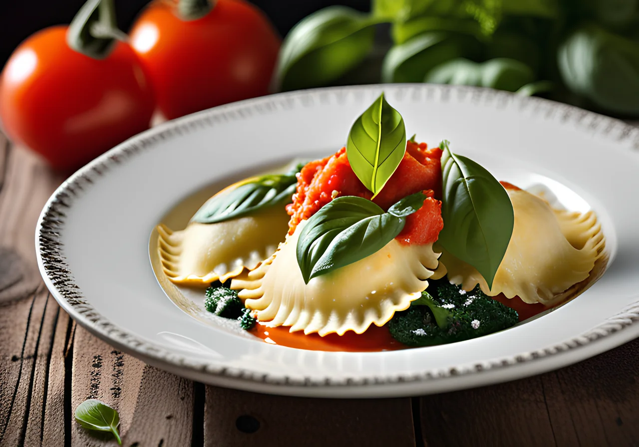 Ricotta‑Filled Ravioli with Tomato Sauce