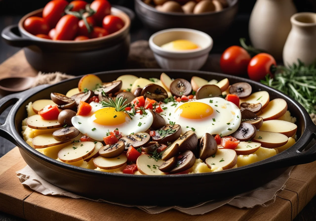 Colorful Potato-Mushroom Raclette