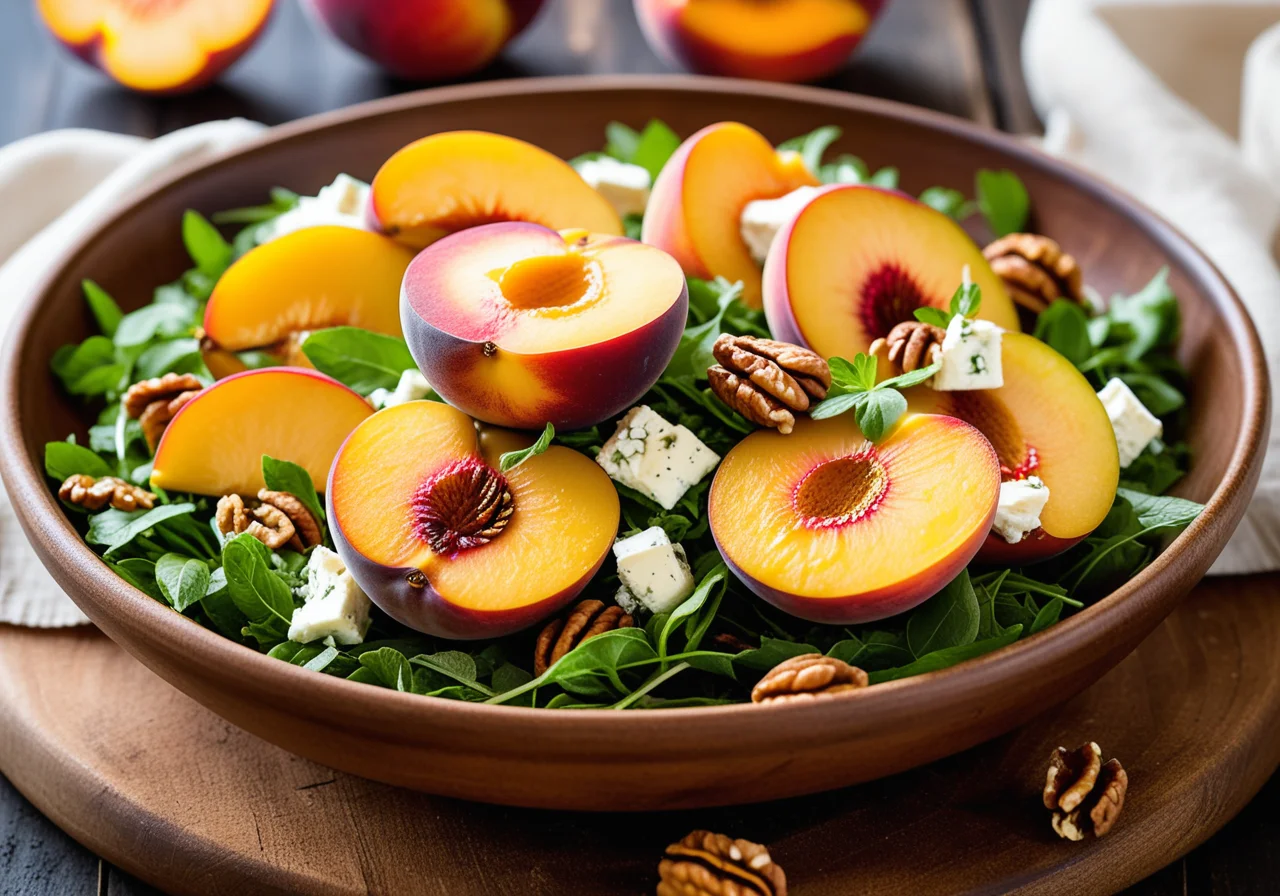 Frisee Salad with Grilled Peaches and Serrano Ham