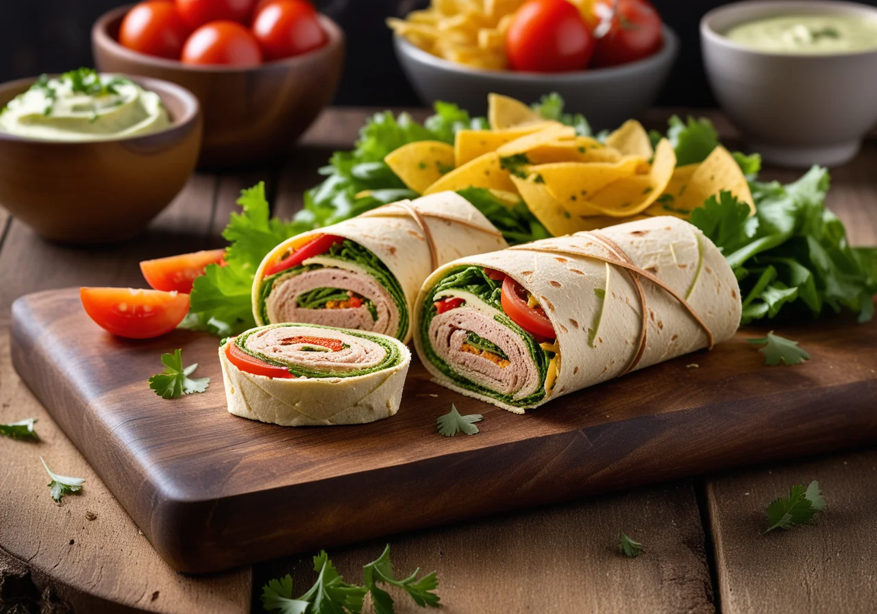 Vegetable Turkey Wraps with Fish