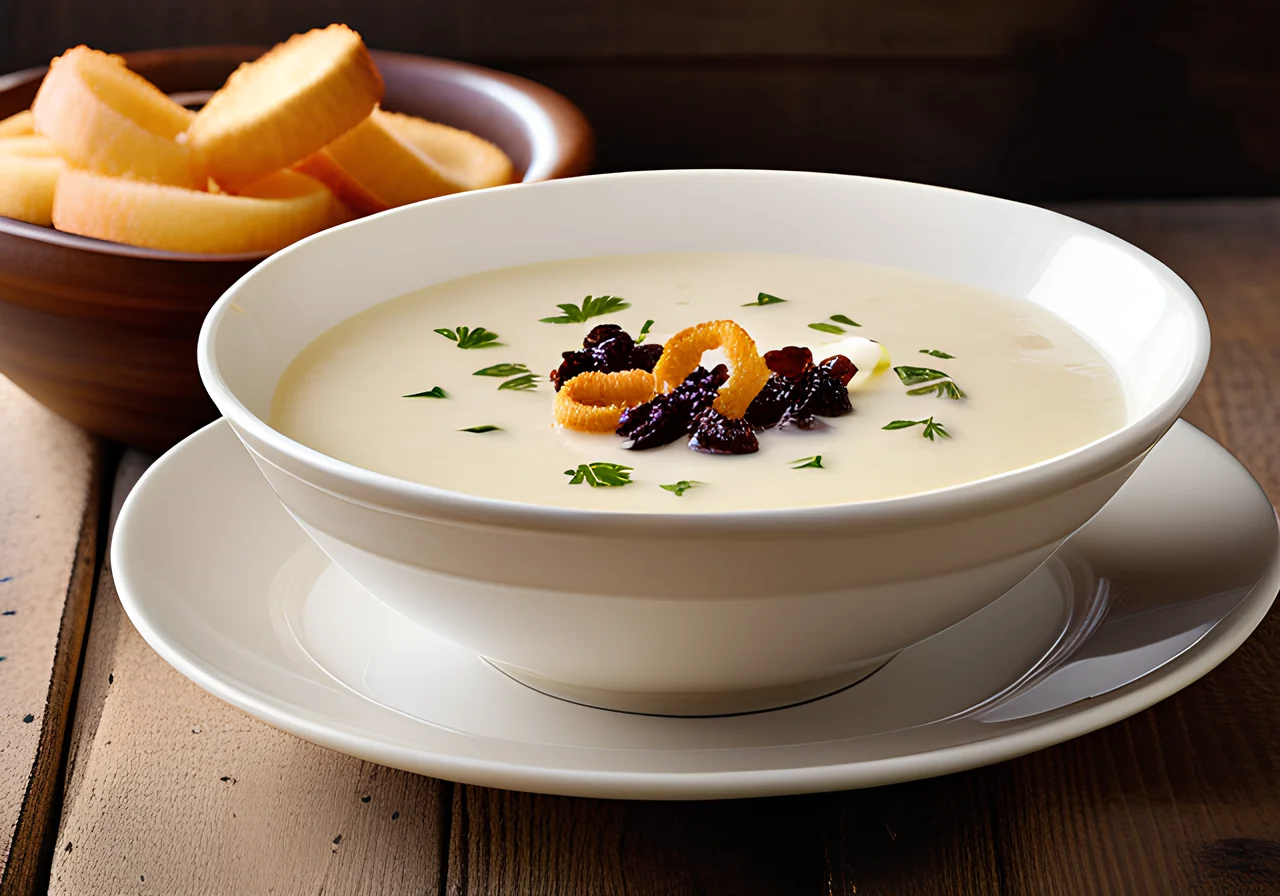 Potato Buttermilk Soup with Onions and Raisins
