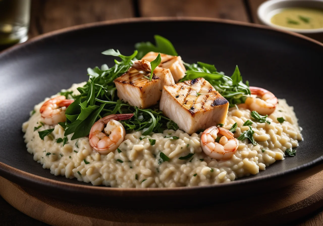 Risotto with Swordfish and Shrimp