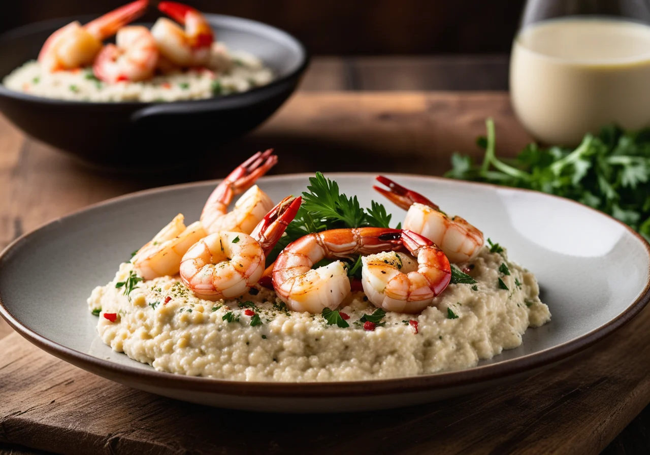 Shrimp with Ricotta Cream and Quinoa