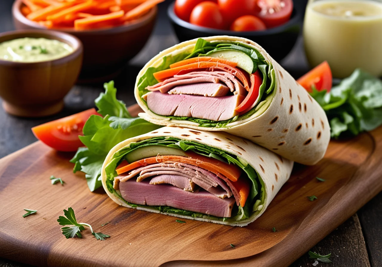 Veggie-Ham Wraps