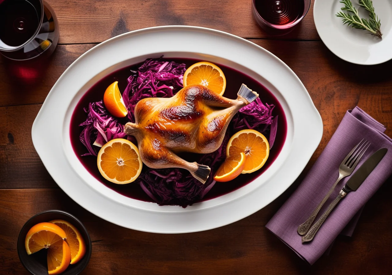 Duck with Red Cabbage and Potato Dumplings