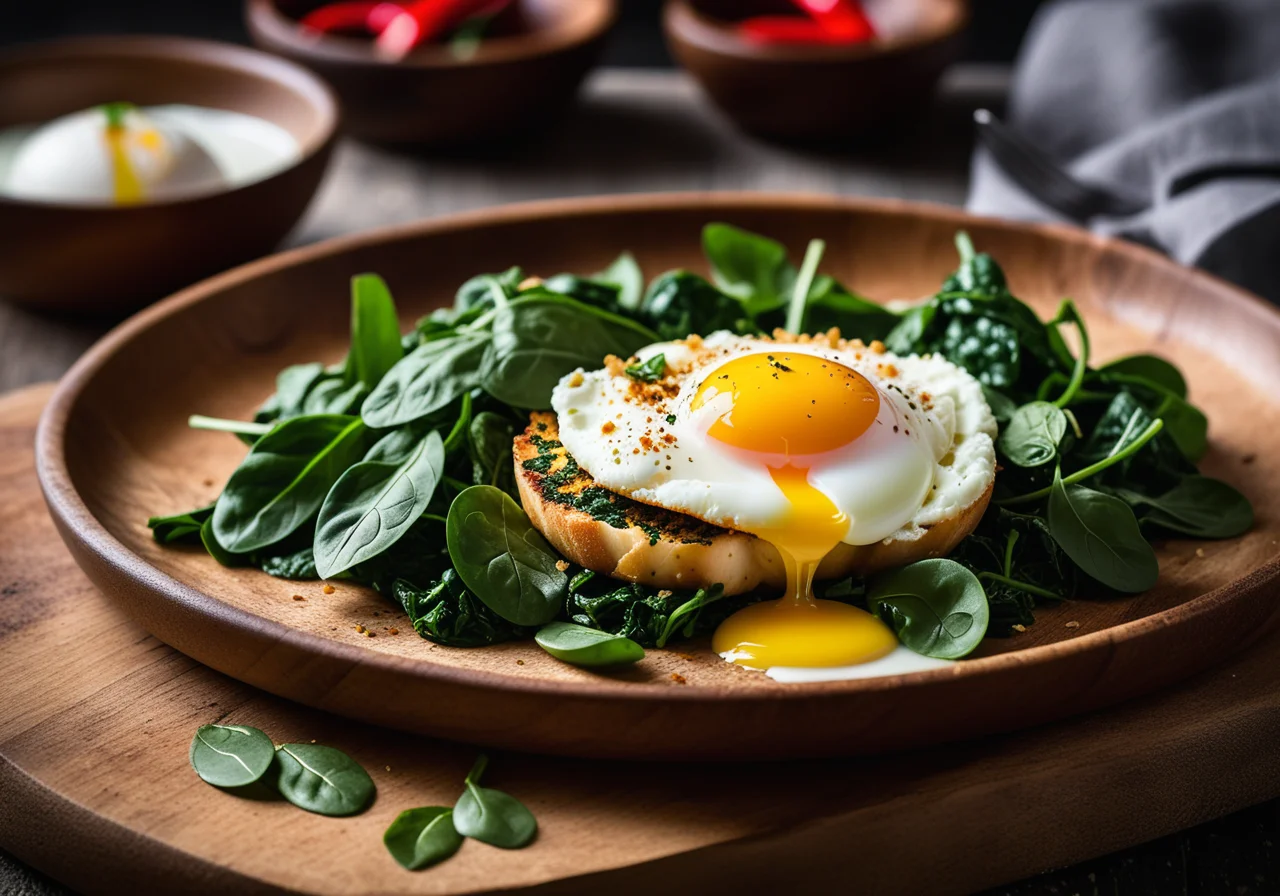 Sole Fish with Spinach and Poached Egg