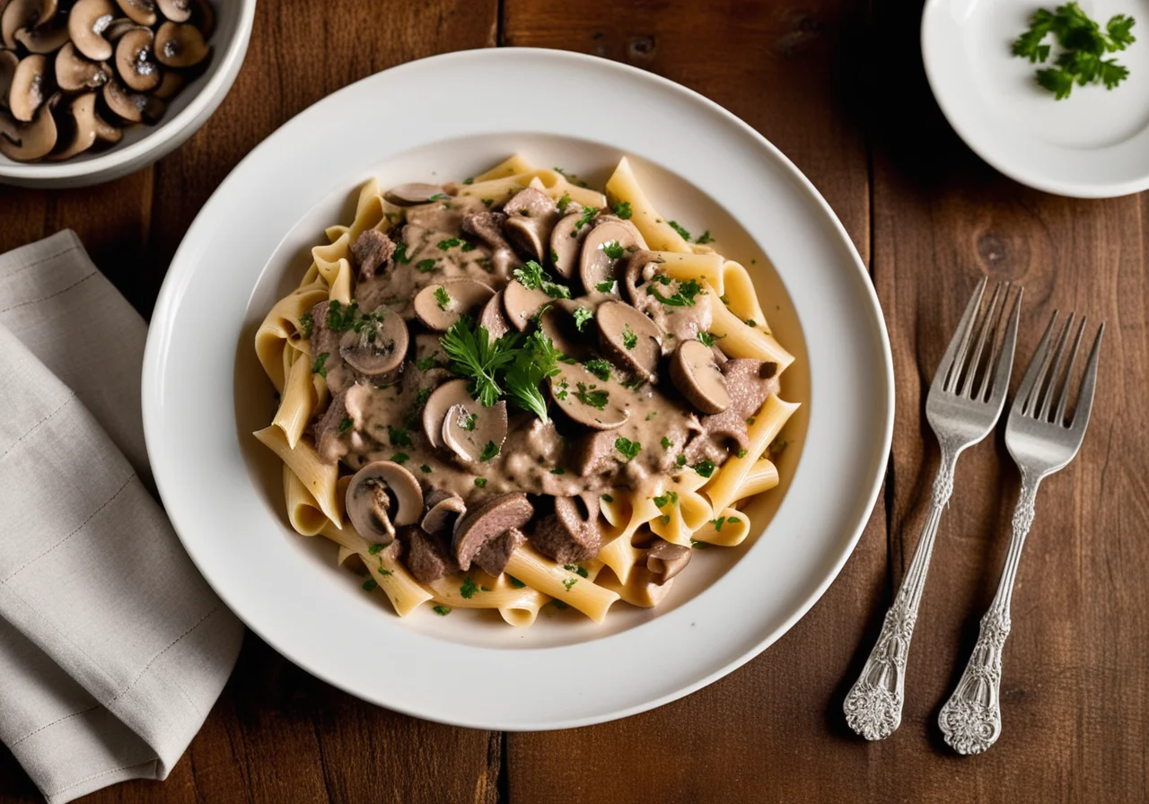 Beef Stroganoff with Pasta