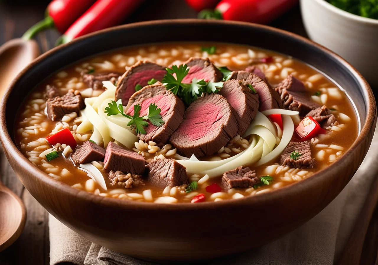 Farro Cabbage Soup with Beef
