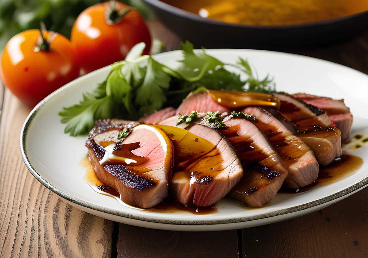 Honey-Marinated Pork Neck Steaks