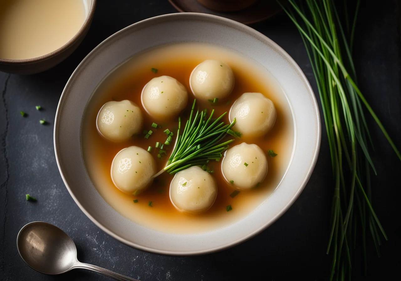Lentil Consommé with Butter Dumplings