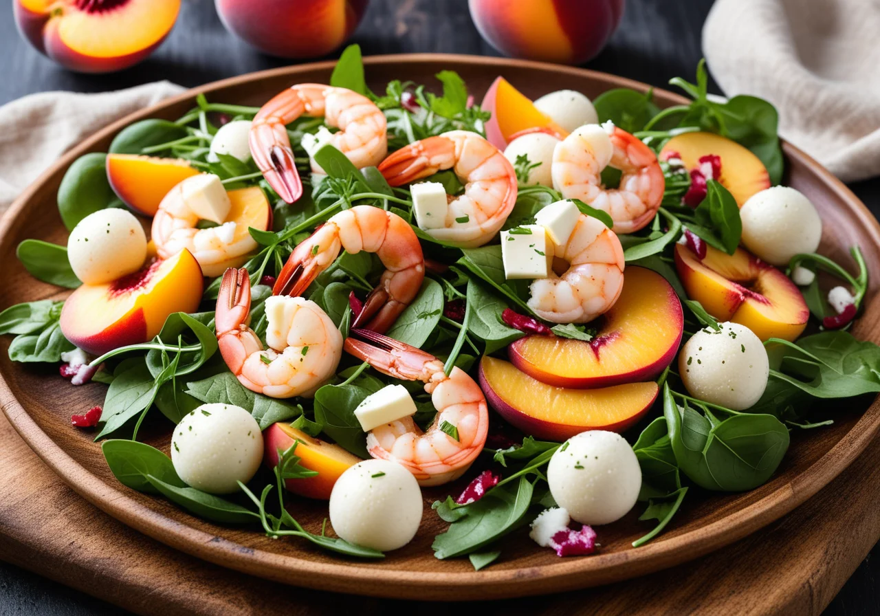 Peach Salad with Shrimp