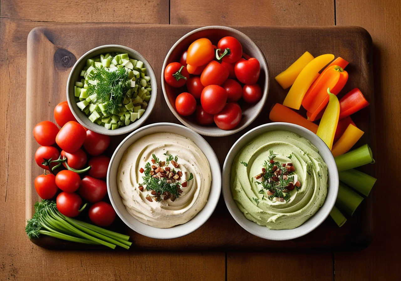 Three Types of Vegetable Dips