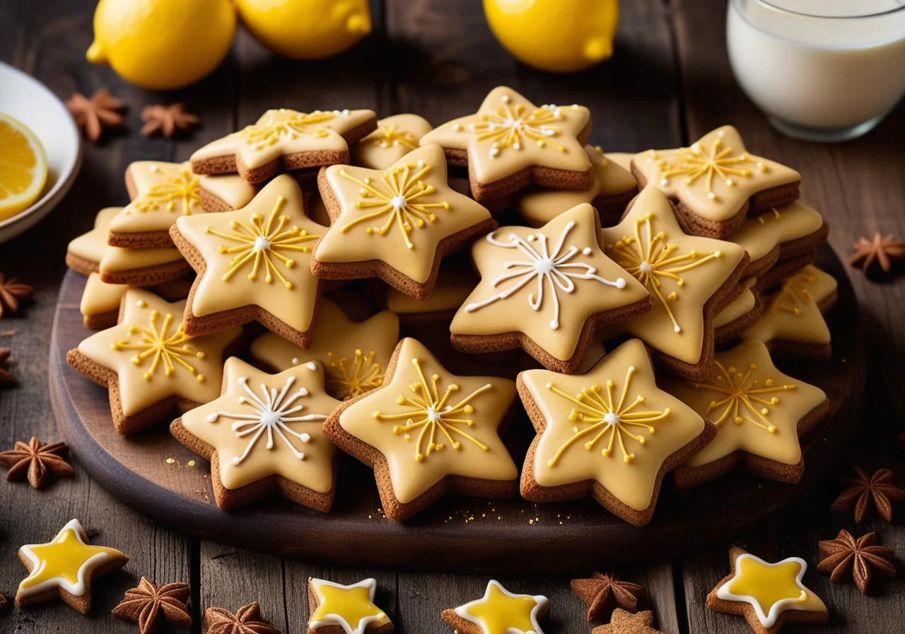 Bunt verzierte Lebkuchenplätzchen