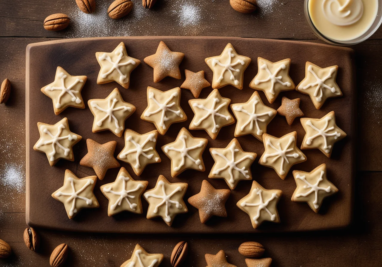 Star-shaped nut cookies