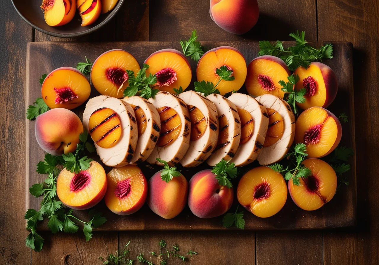 Grilled Chicken Breast with Peach