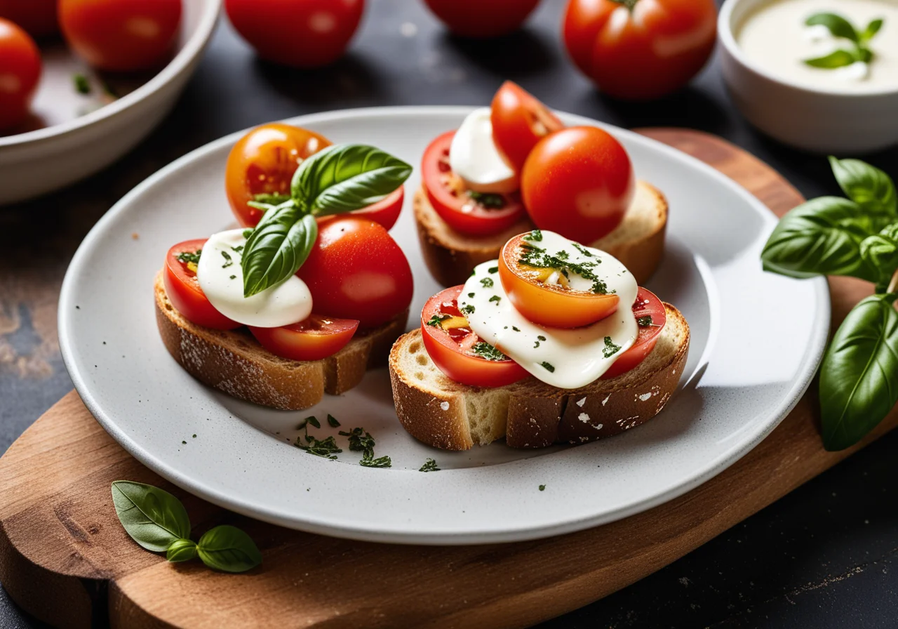 Crostini with Tomato-Mozzarella
