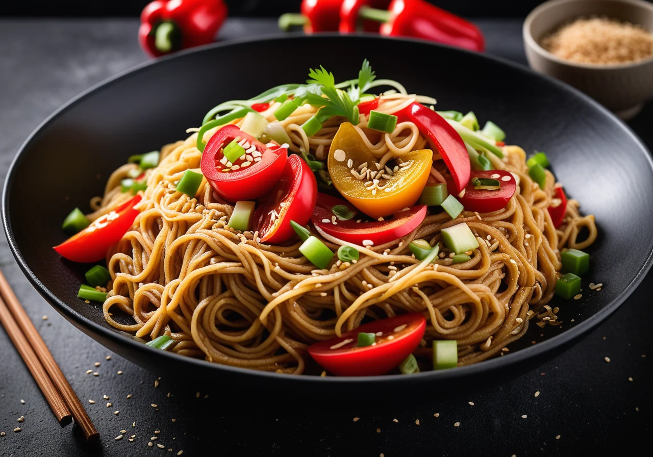 Fried Noodles with Vegetables and Tofu
