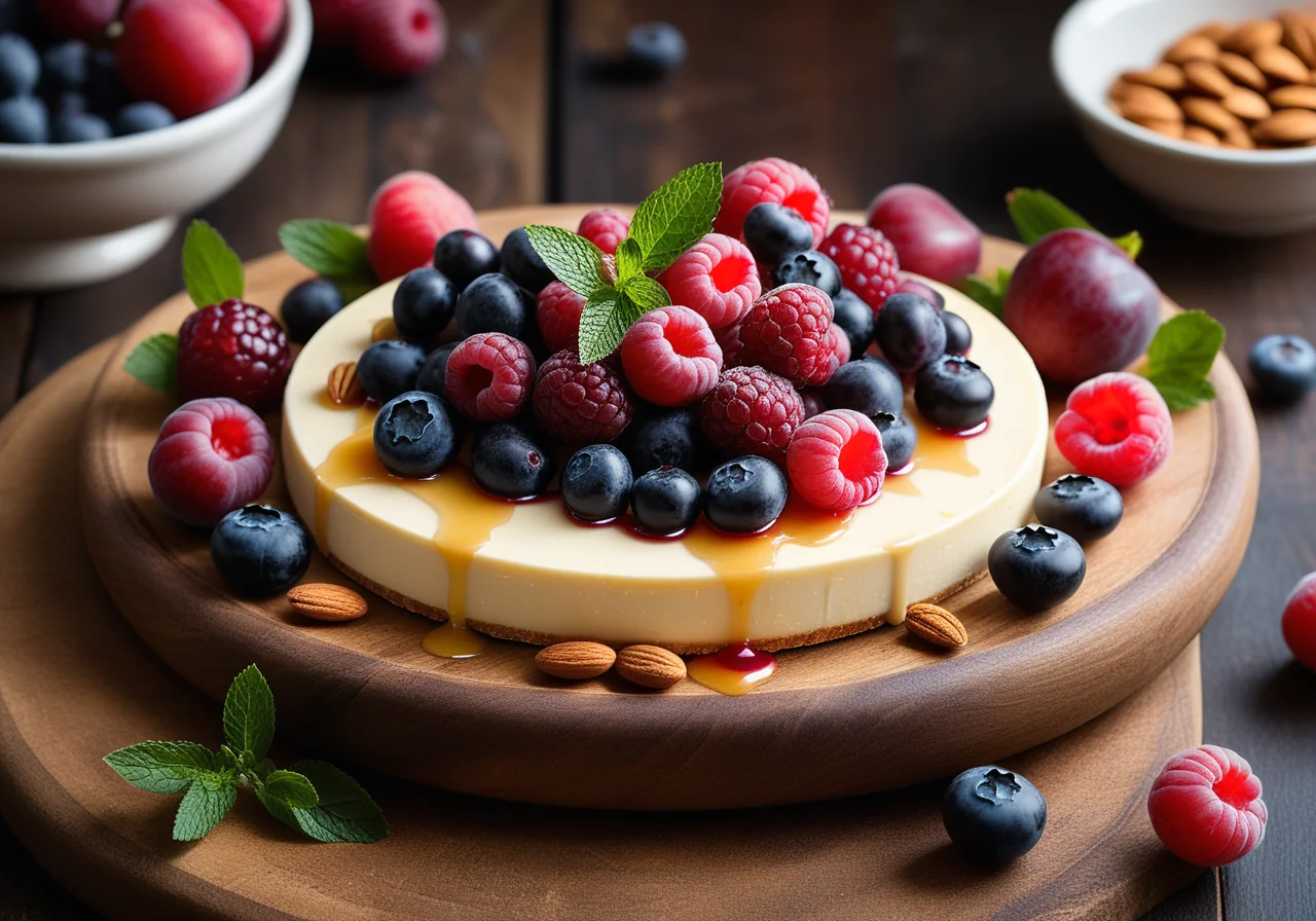 Fruitful Brie with Blueberries, Gooseberries and Almonds