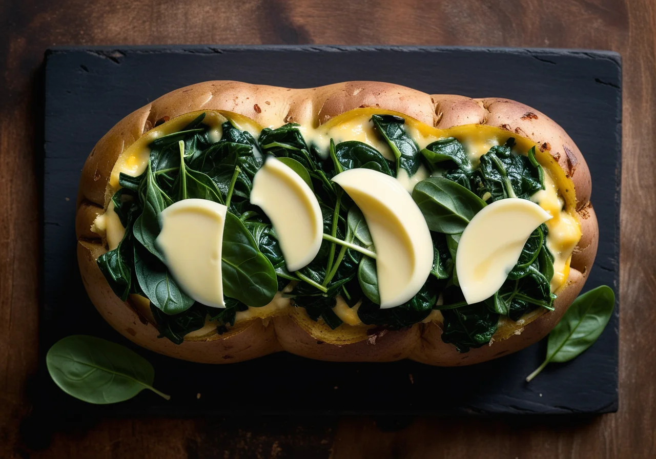 Filled Potato with Swiss Chard and Cheese