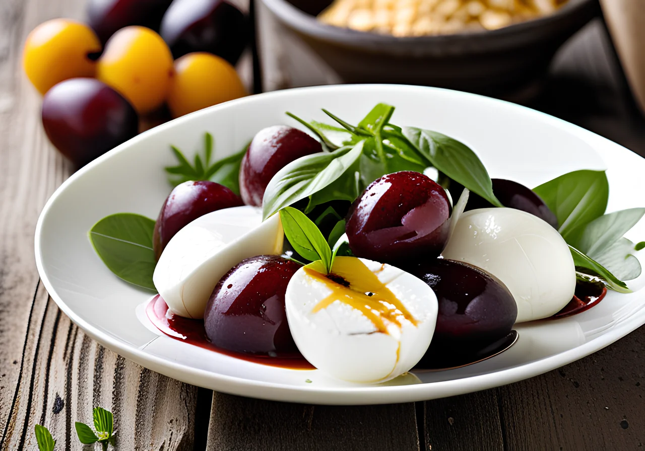 Plum and Buffalo Mozzarella Salad