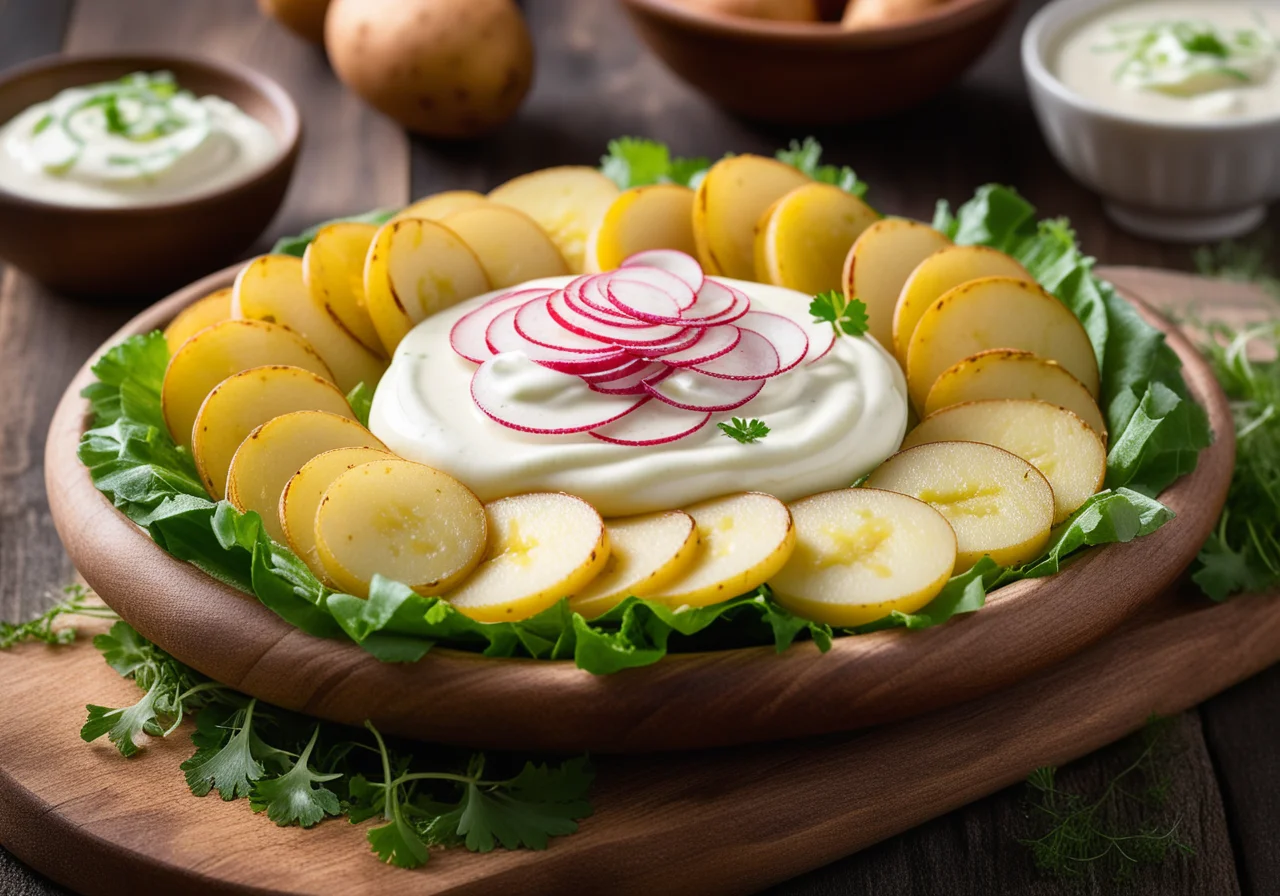 Vienna Sausages with Potato and Cucumber Slices