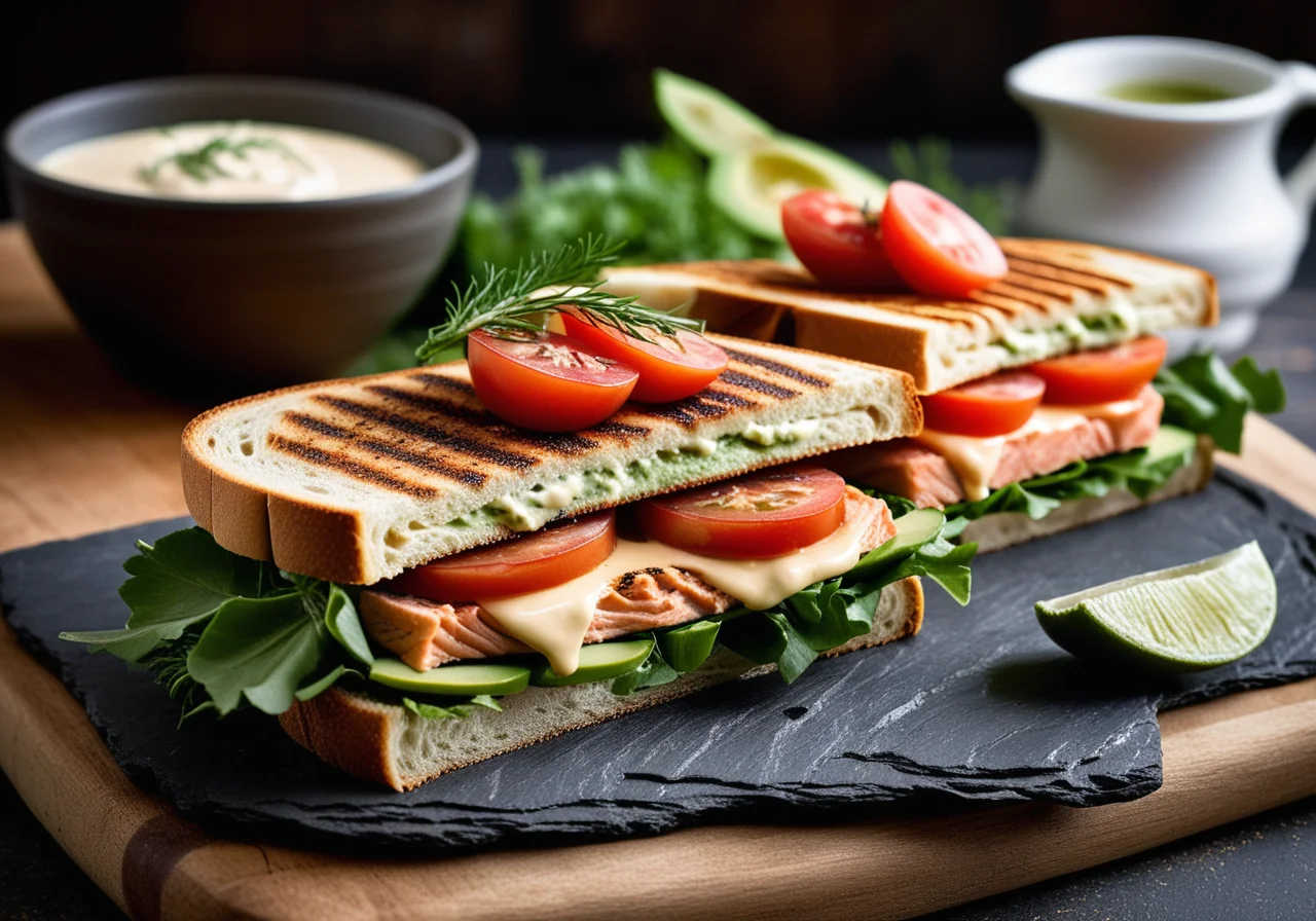 Salmon Panini with Avocado