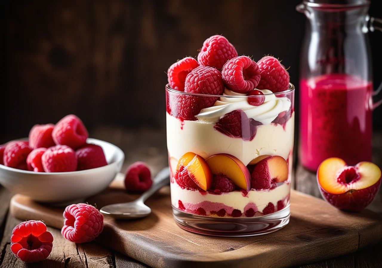 Raspberry Peach Parfait