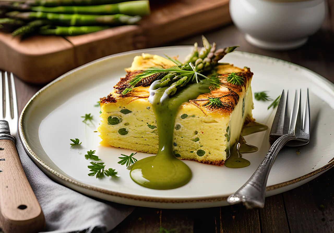 Baked Asparagus Omelette Cake