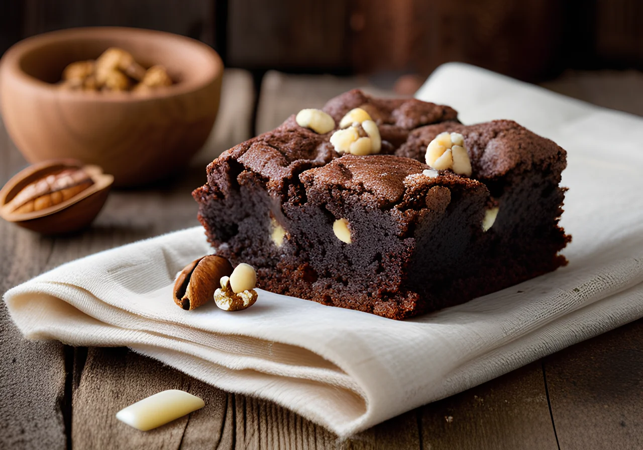 Brownies with White Chocolate and Walnuts