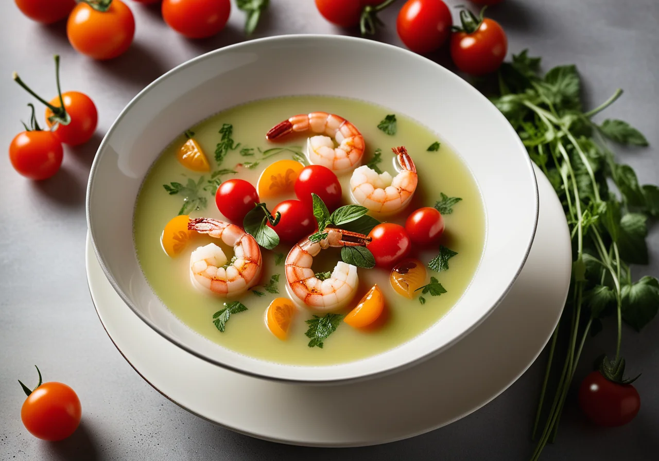 Cold Melon Soup with Shrimp