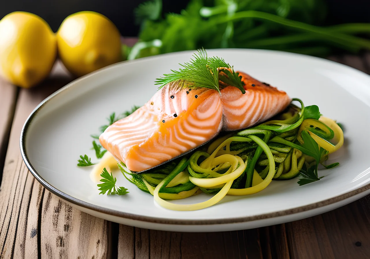 Zoodles with Salmon