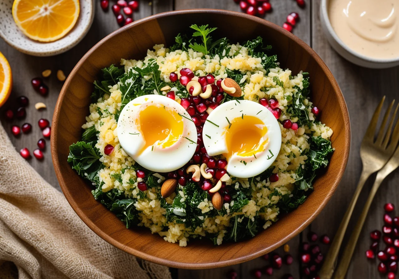 Bulgur salad with kale
