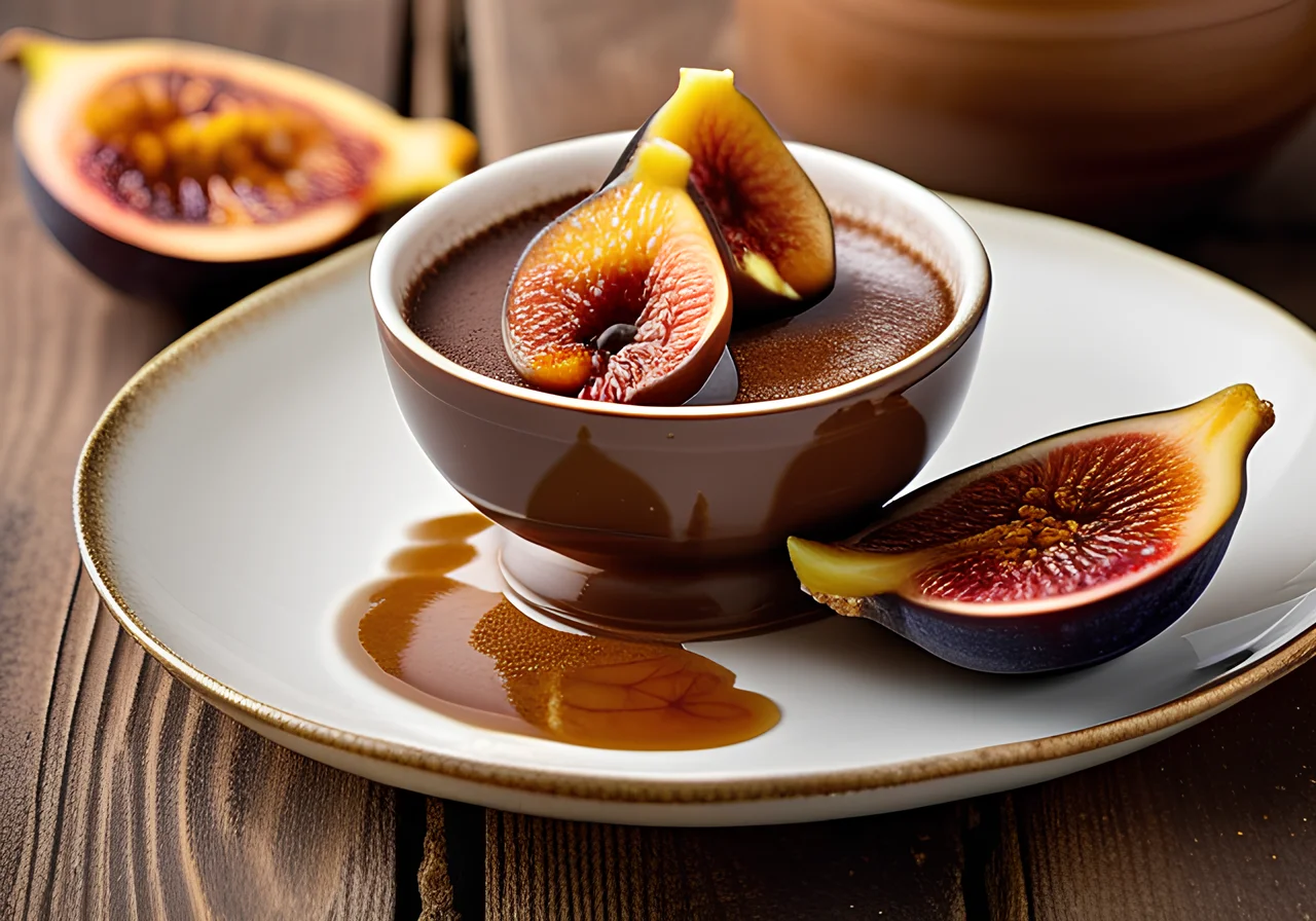 Chocolate Cups with Caramelized Figs