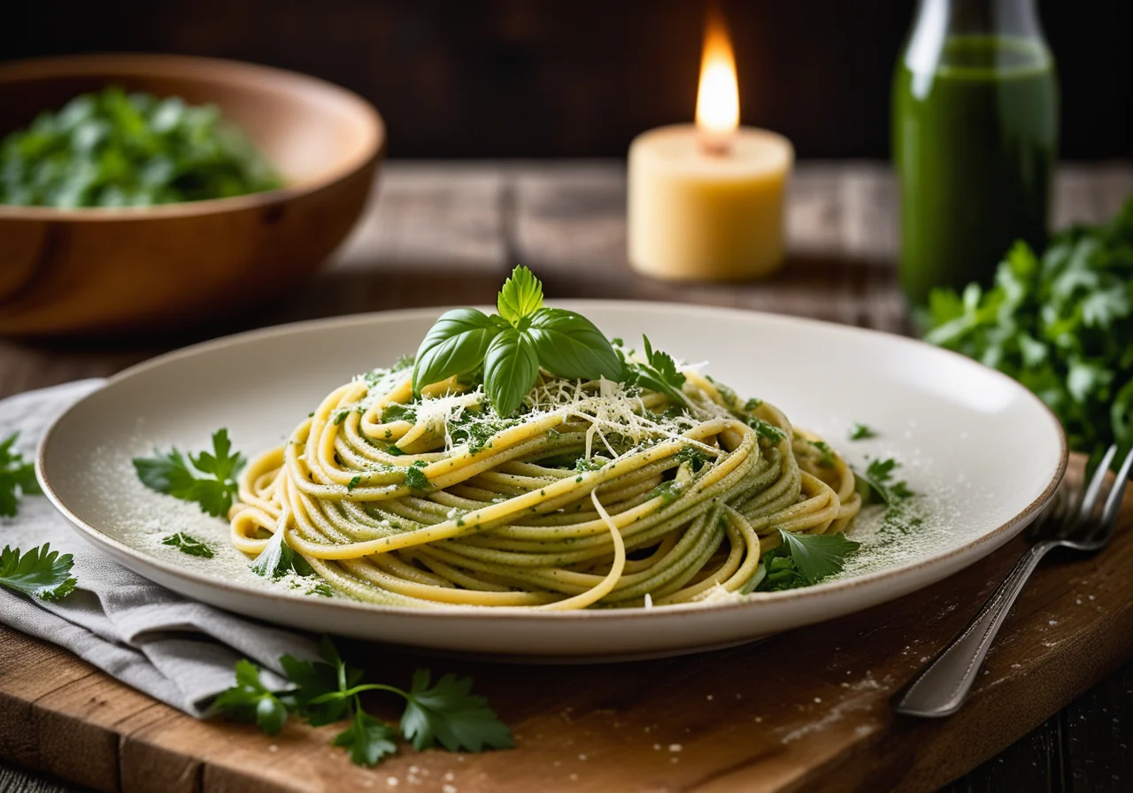 Spaghetti with Herb Sauce