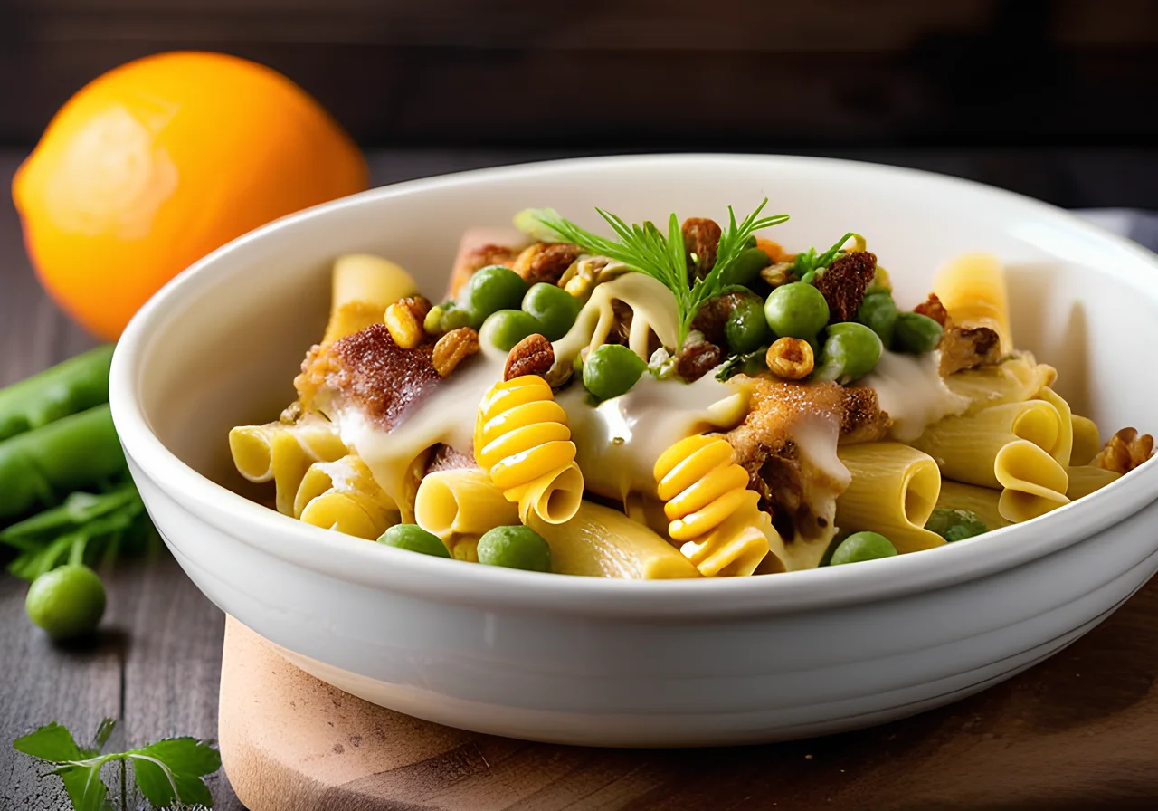 Pasta Bake with Peas and Corn