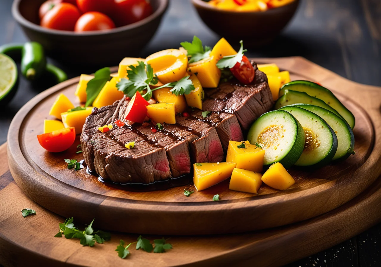 Beef Steaks with Mango Salsa