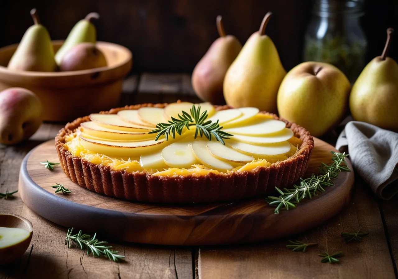 Potato Sauerkraut Cake with Pears