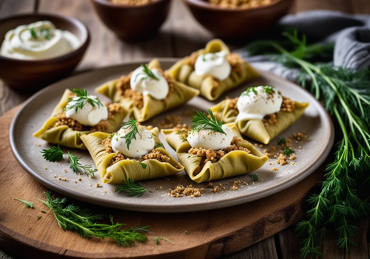 Filled Buckwheat Pasta with Cabbage