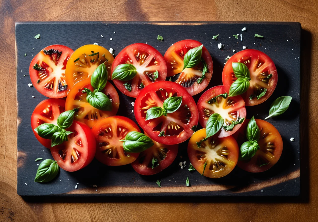 Tomato Salad with Grilled Goat Cheese