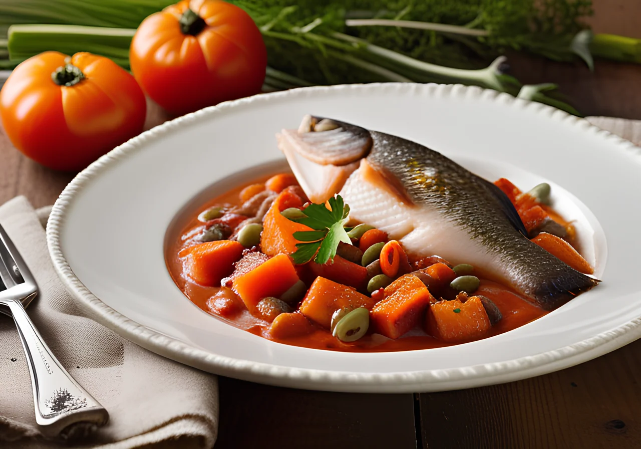 Fish Goulash with Tomatoes and Carrots