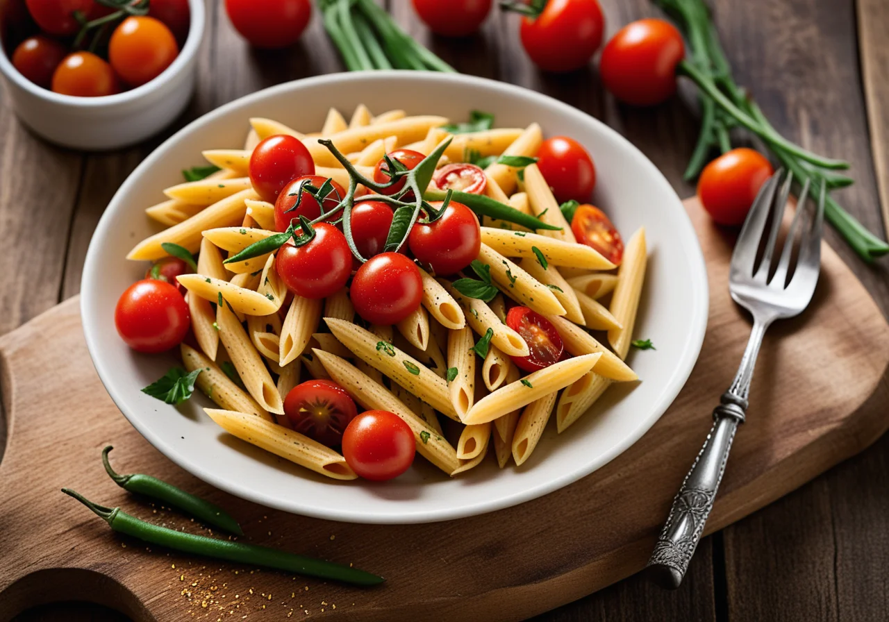 Pasta with Thick Beans and Cherry Tomatoes