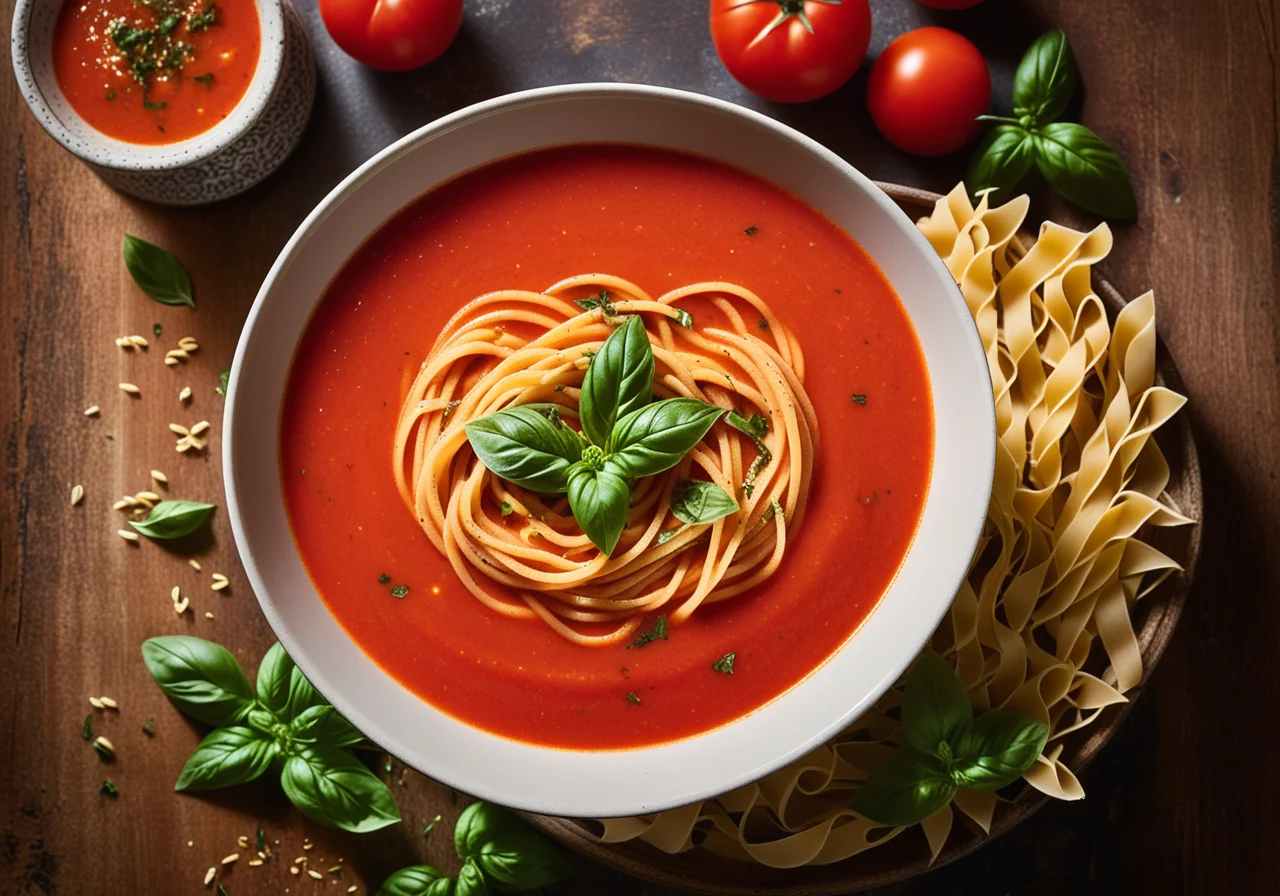 Tomato Soup with Noodles