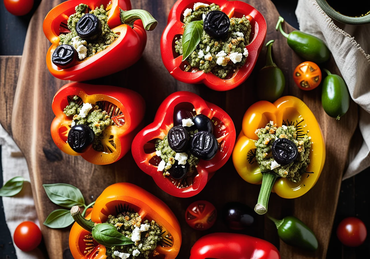 Paprika with Salad Filling