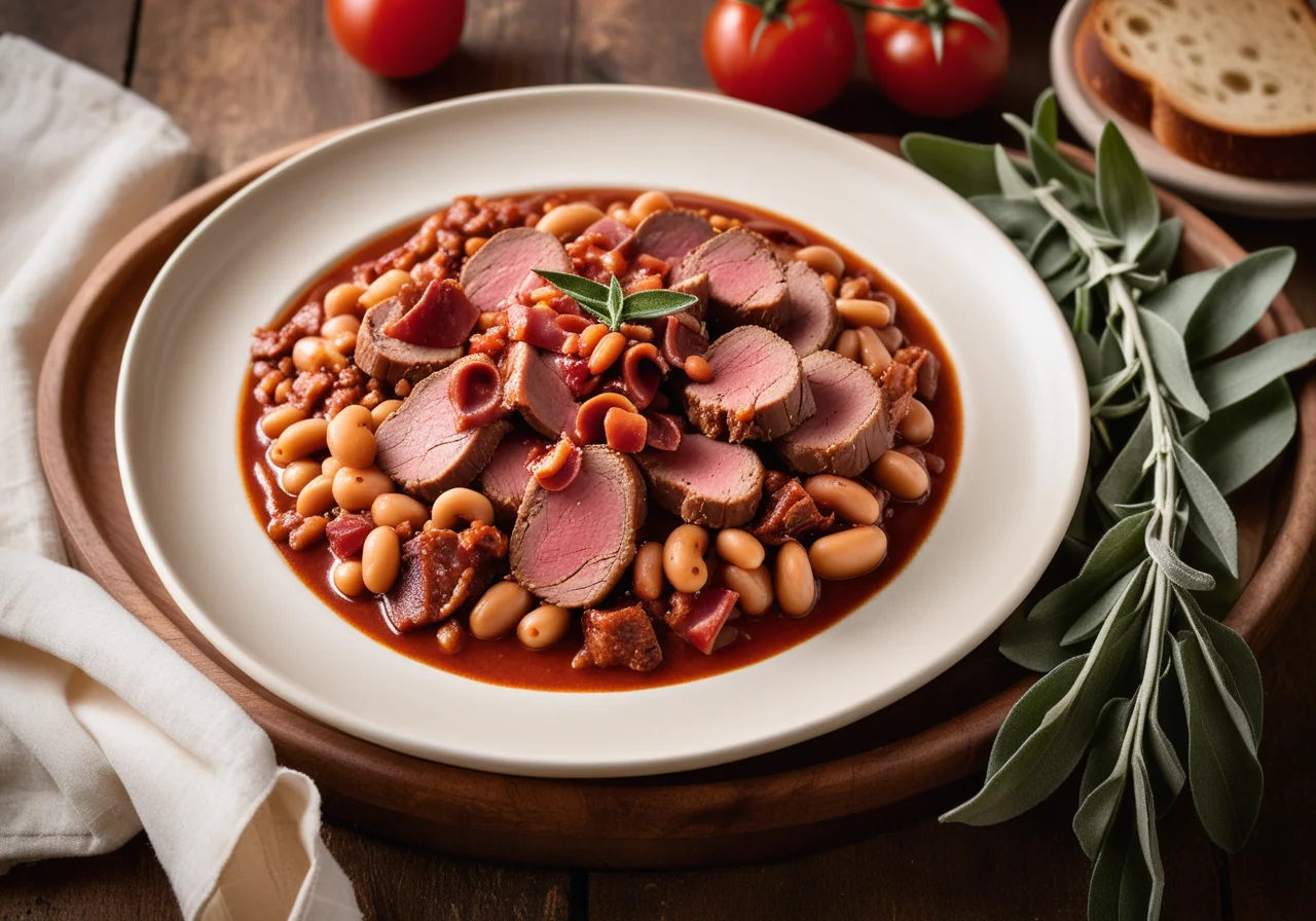 Pal Beans in Tomato Sauce with Veal Roulades